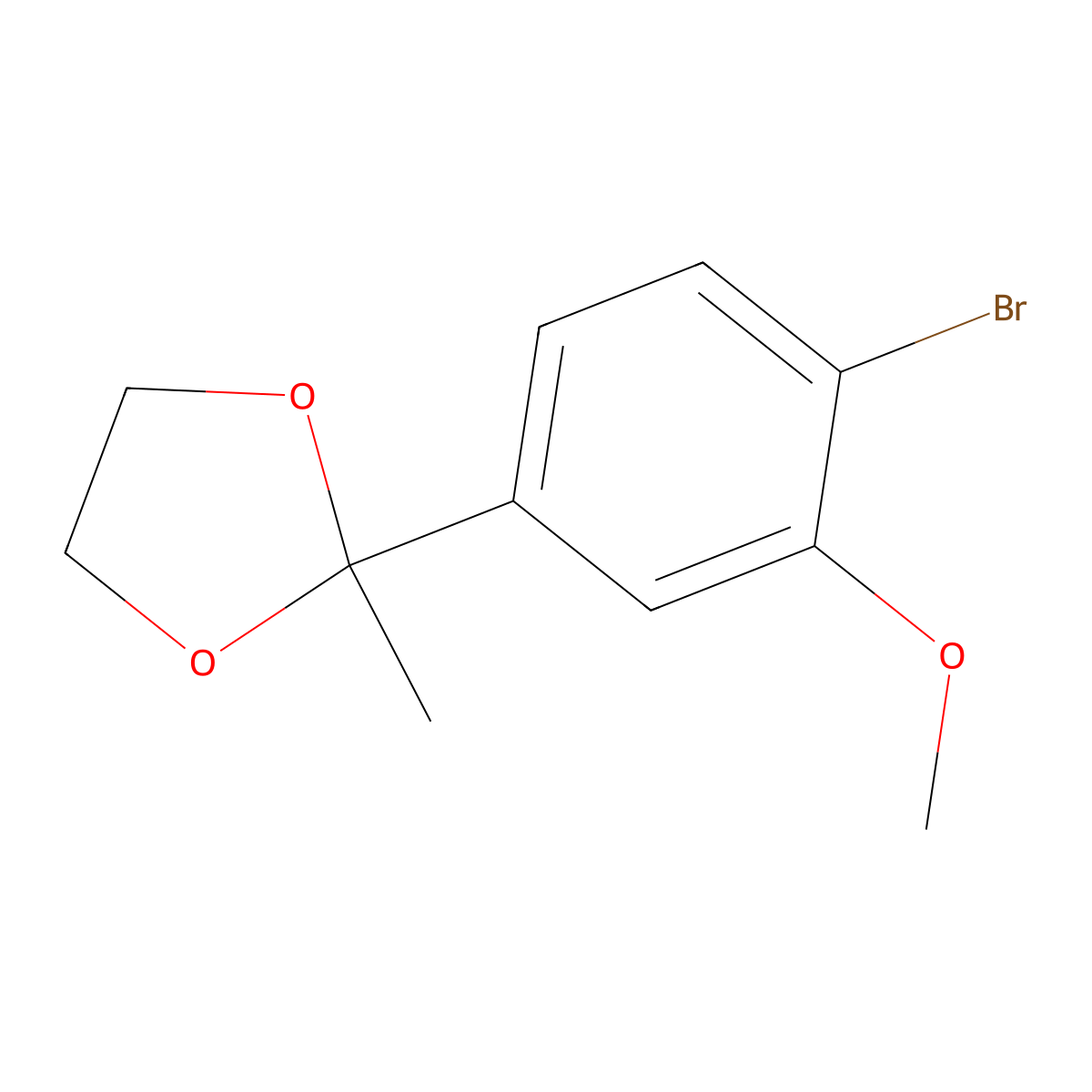 2-(4-Bromo-3-methoxyphenyl)-2-methyl-1,3-dioxolane molecular structure, CAS 56255-88-0