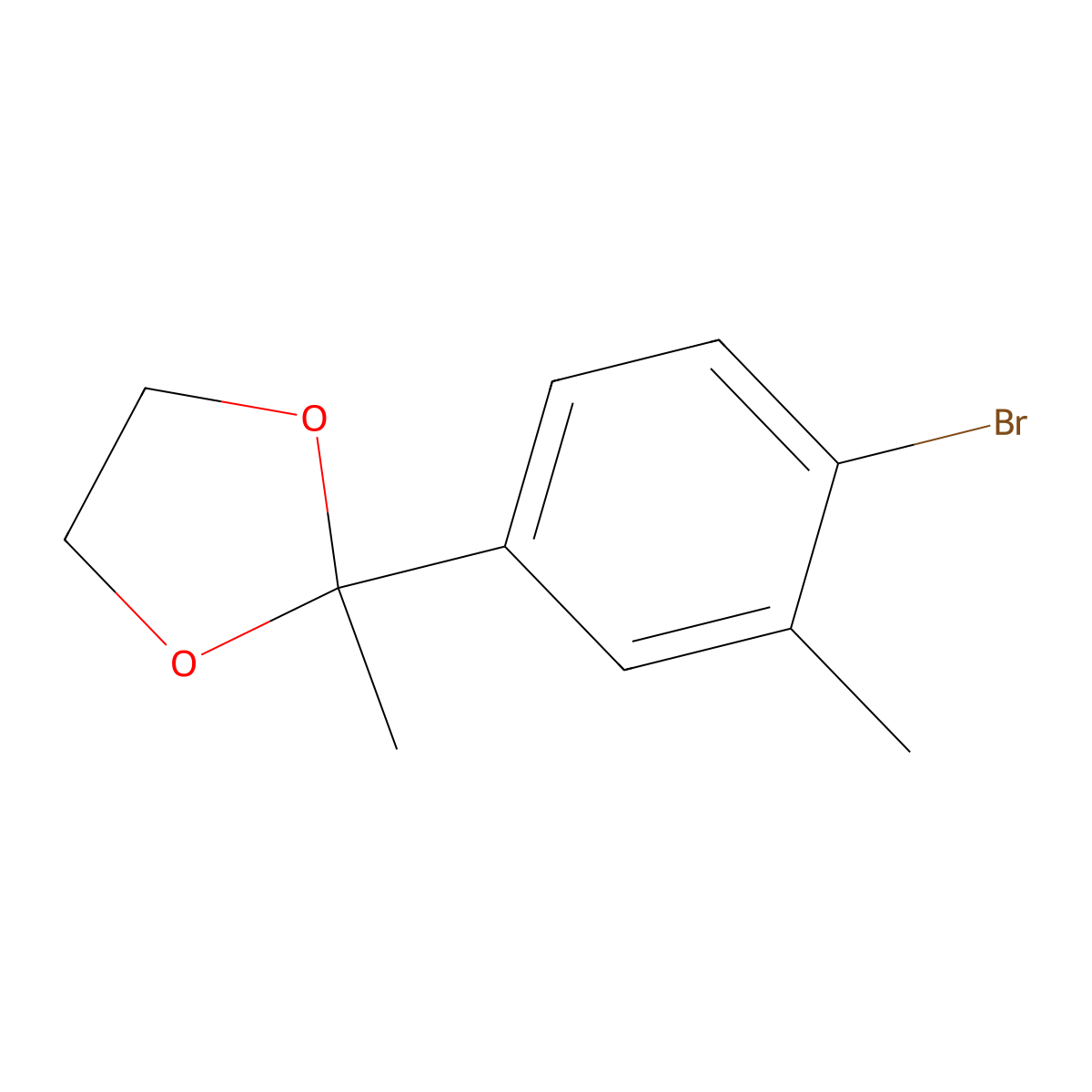 2-(4-Bromo-3-methylphenyl)-2-methyl-1,3-dioxolane molecular structure, CAS 56256-10-1