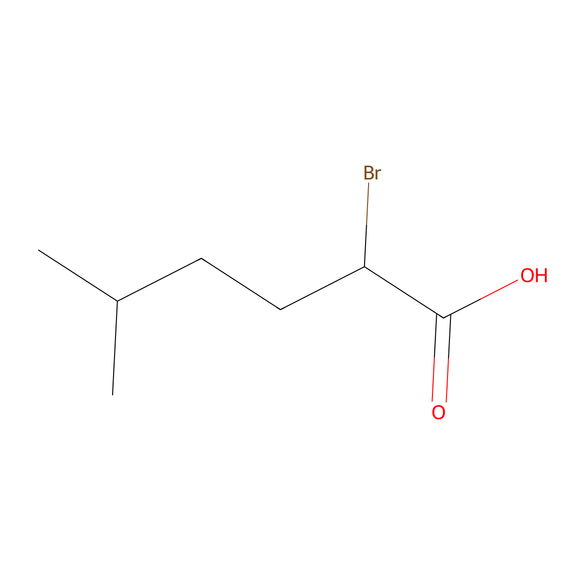 2-Bromo-5-methylhexanoic acid molecular structure, CAS 56256-78-1