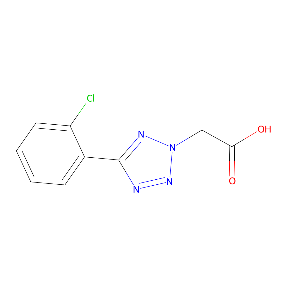 [5-(2-Chloro-phenyl)-tetrazol-2-yl]-acetic acid molecular structure, CAS 5626-38-0