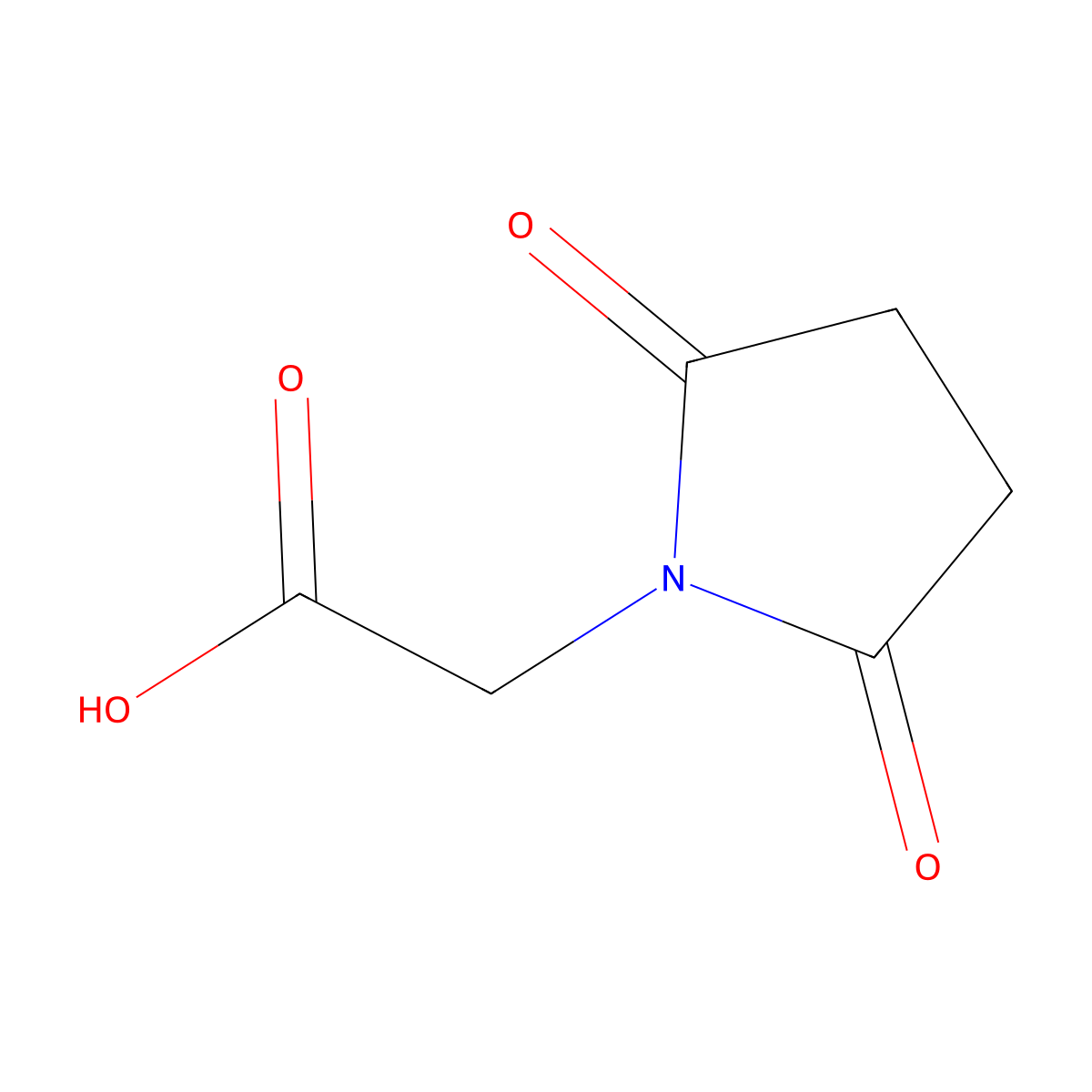 2,5-Dioxo-1-pyrrolidineacetic acid molecular structure, CAS 5626-41-5