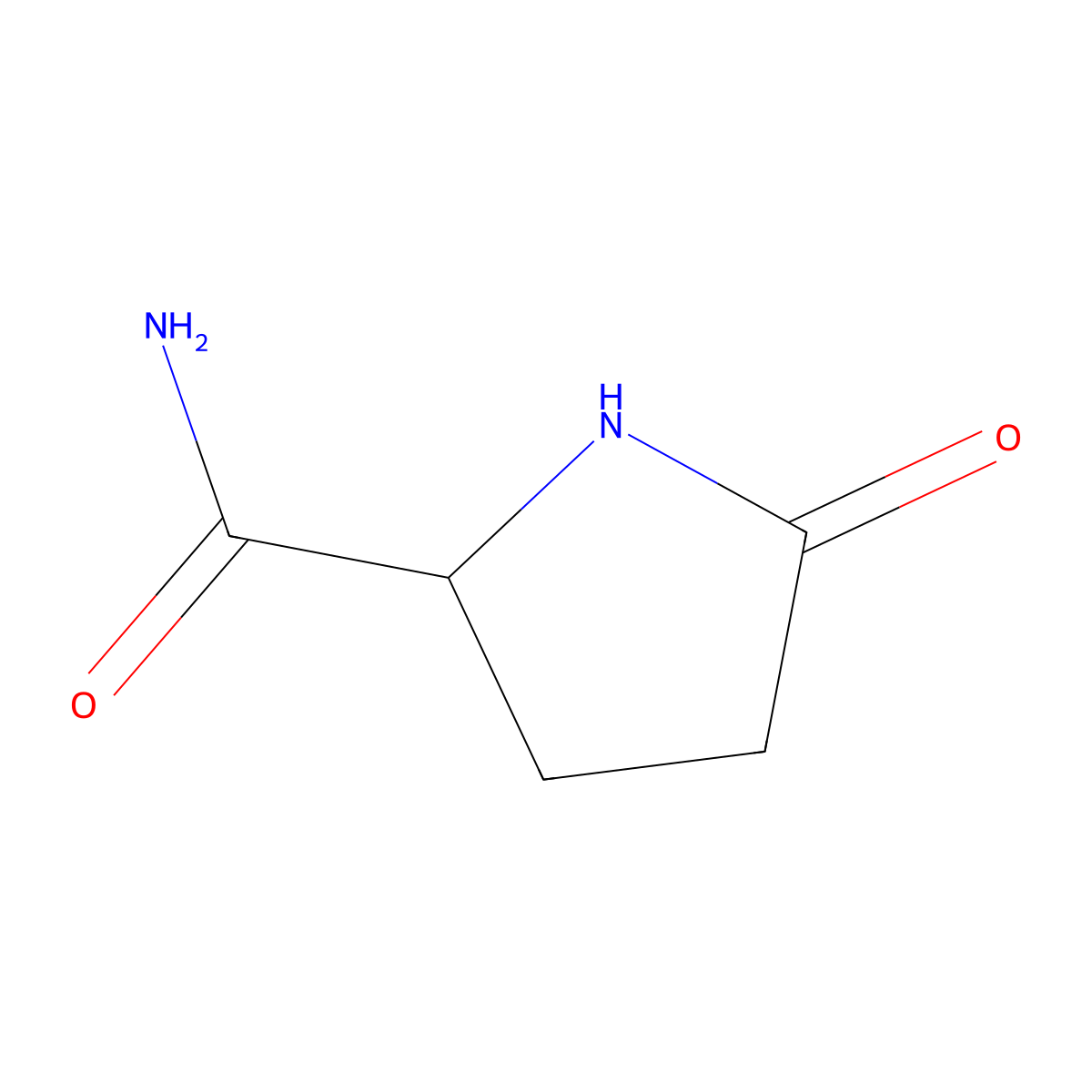 5-Oxopyrrolidine-2-carboxamide molecular structure, CAS 5626-52-8