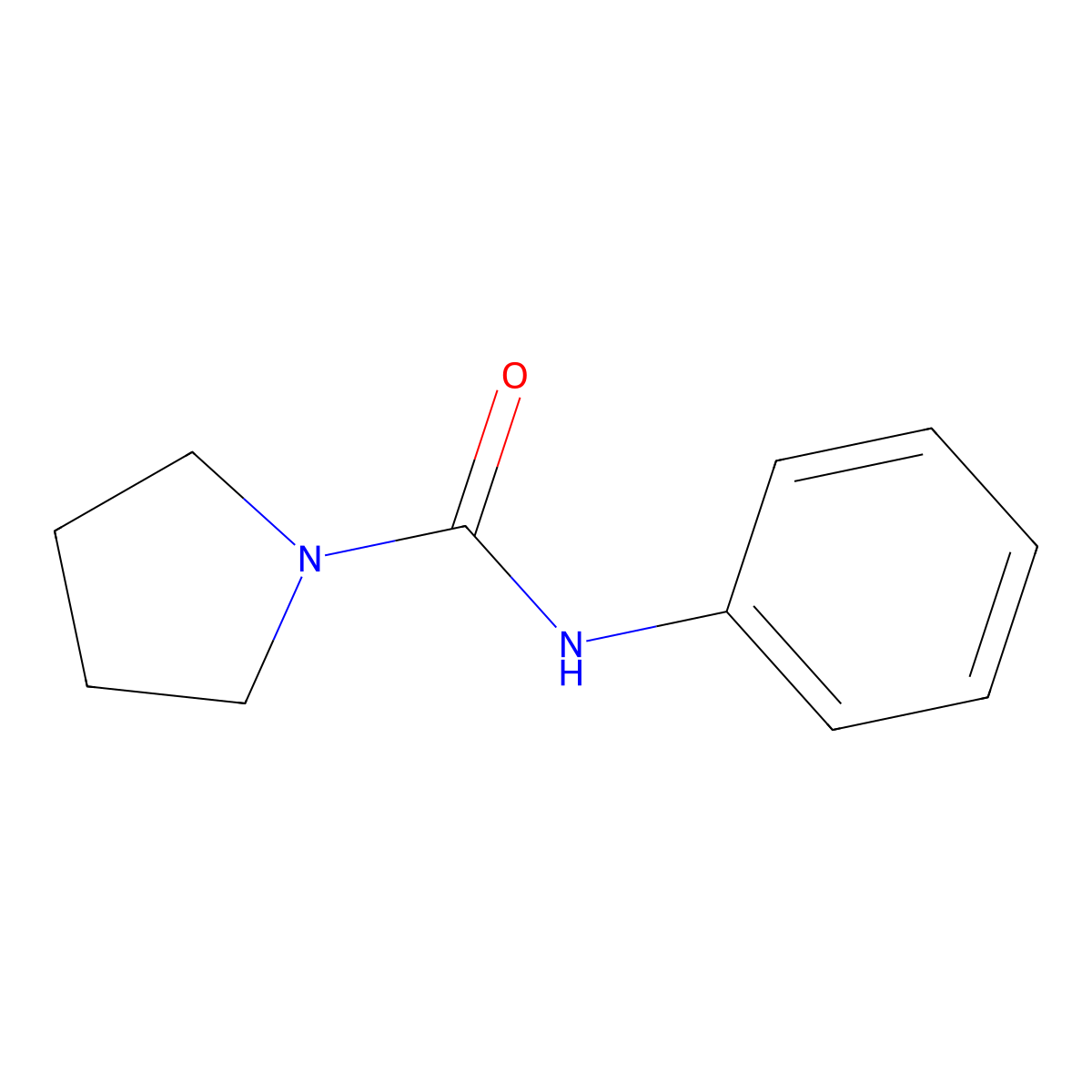 N-phenylpyrrolidine-1-carboxamide molecular structure, CAS 5626-53-9