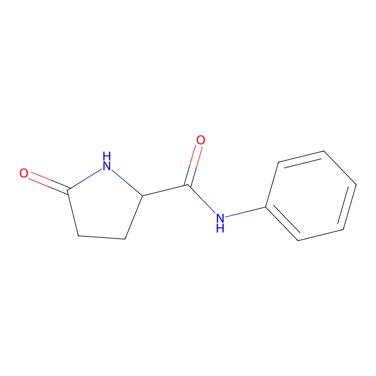 5-oxo-N-phenylpyrrolidine-2-carboxamide molecular structure, CAS 5626-54-0