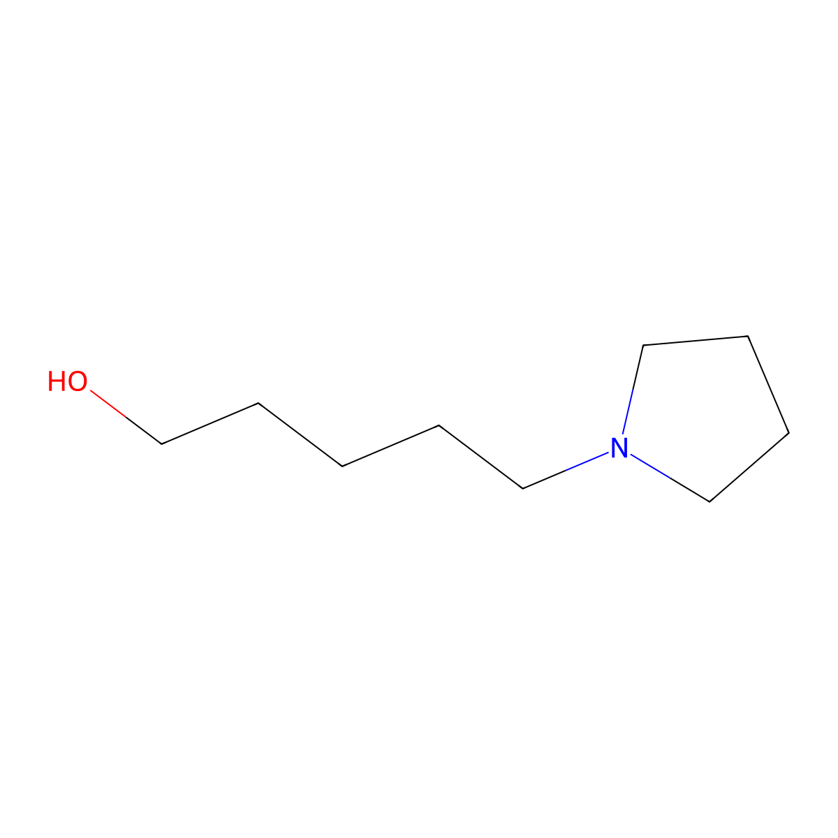 5-(Pyrrolidin-1-yl)pentan-1-ol molecular structure, CAS 5626-78-8