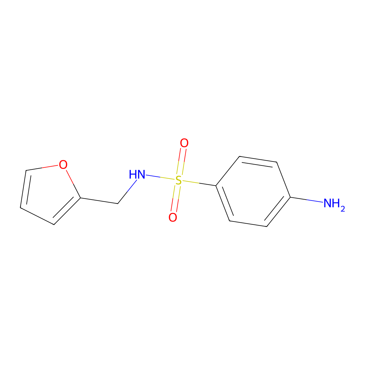 4-amino-N-(furan-2-ylmethyl)benzene-1-sulfonamide molecular structure, CAS 5626-92-6