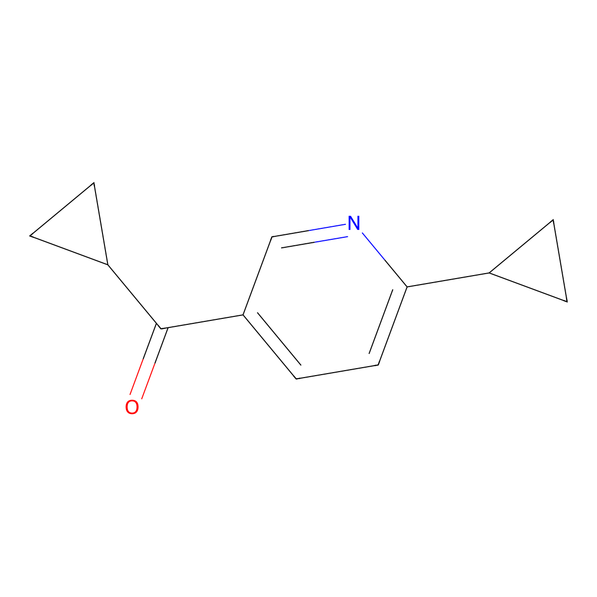Cyclopropyl(6-cyclopropyl-3-pyridinyl)methanone molecular structure, CAS 56260-49-2
