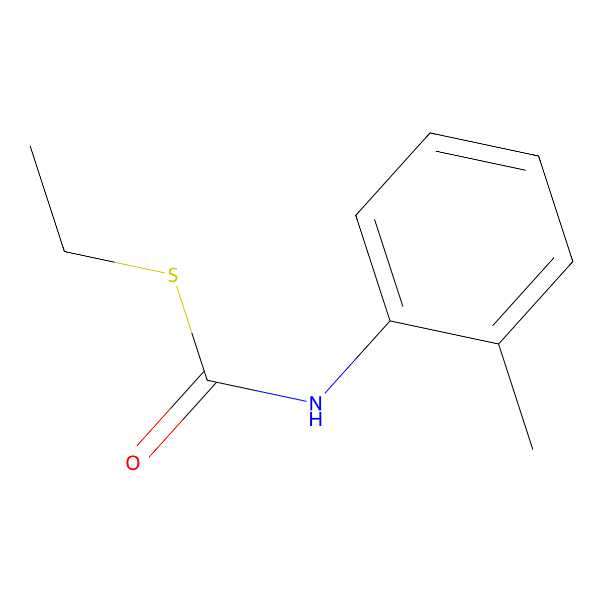 Carbamothioic acid, (2-methylphenyl)-, S-ethyl ester molecular structure, CAS 56265-09-9