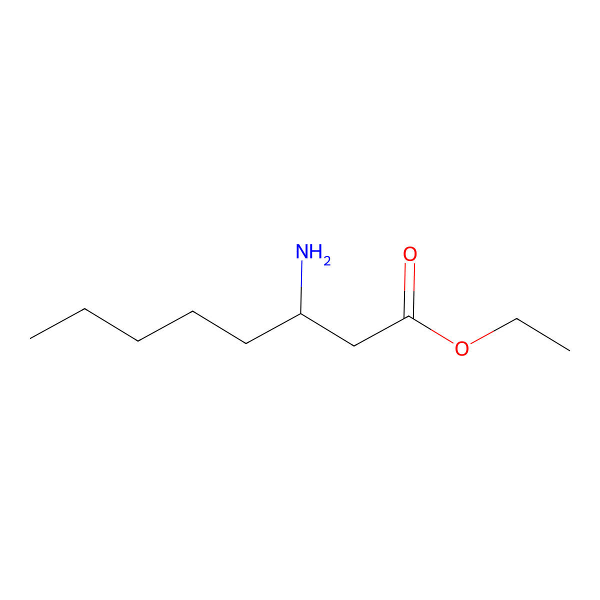Ethyl 3-aminooctanoate molecular structure, CAS 56266-10-5