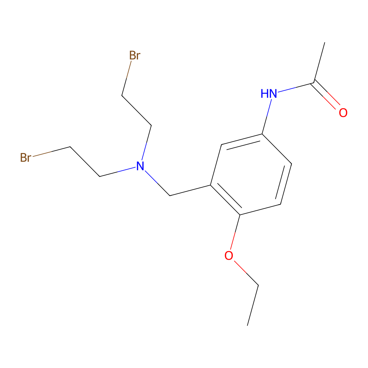 Acetanilide, 3'-((bis(2-bromoethyl)amino)methyl)-4'-ethoxy- molecular structure, CAS 56266-58-1