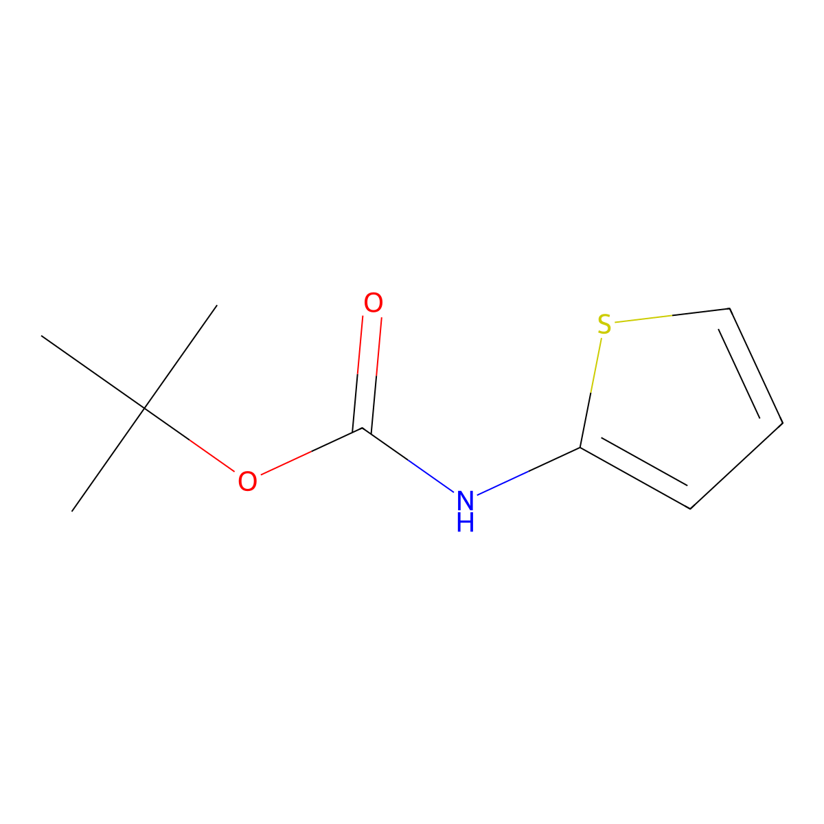 tert-butyl N-(thiophen-2-yl)carbamate molecular structure, CAS 56267-50-6