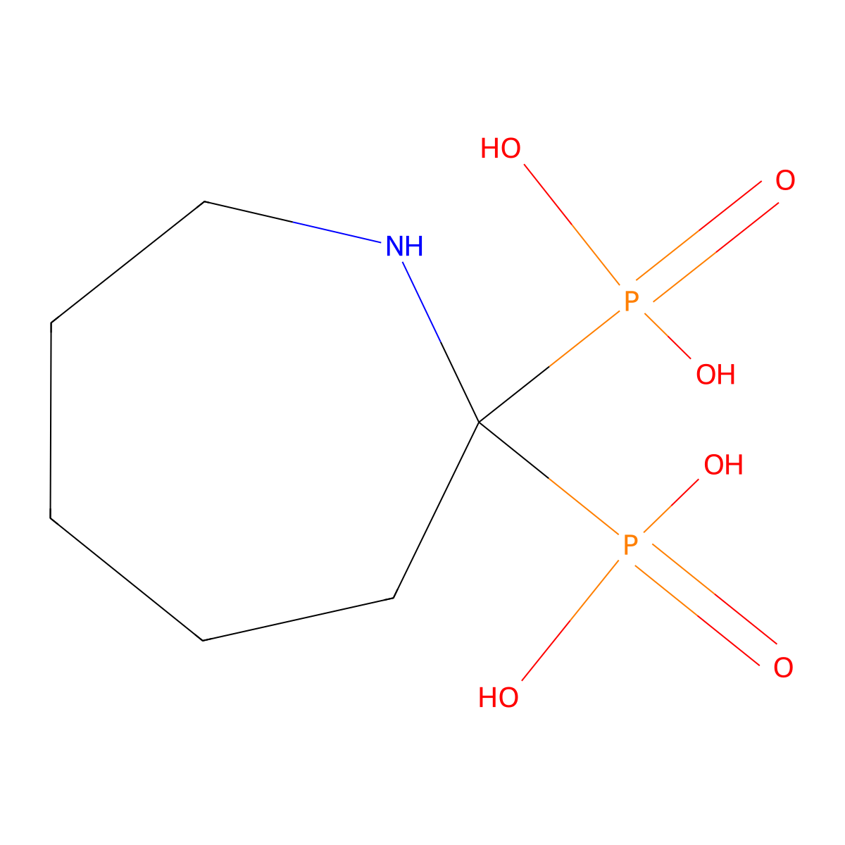 Azacycloheptane-2,2-diphosphonic acid molecular structure, CAS 56269-44-4