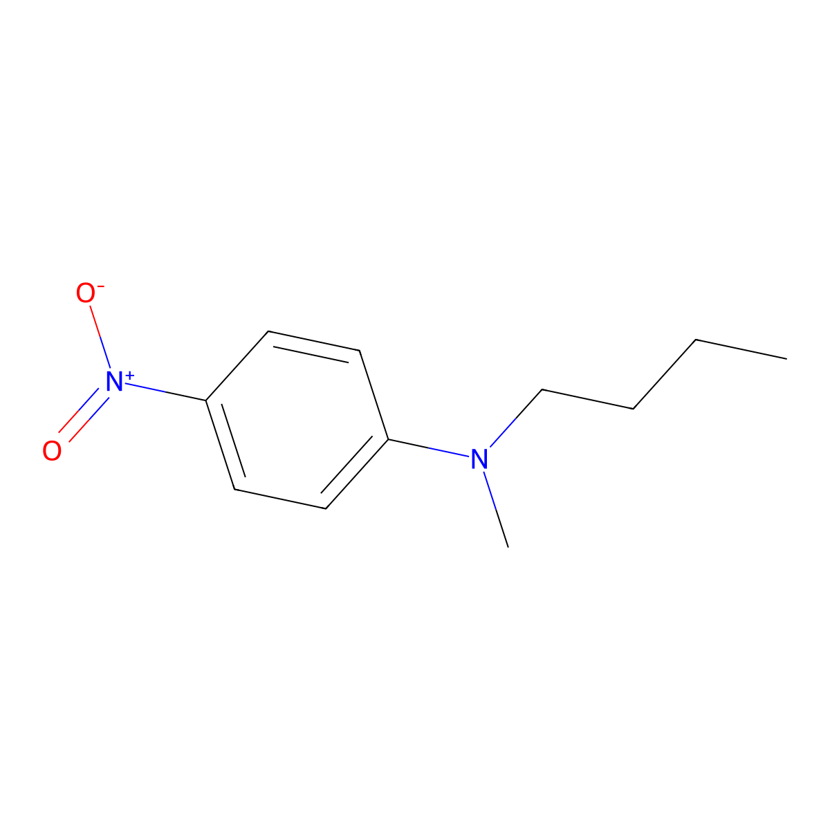 N-butyl-N-methyl-4-nitroaniline molecular structure, CAS 56269-49-9
