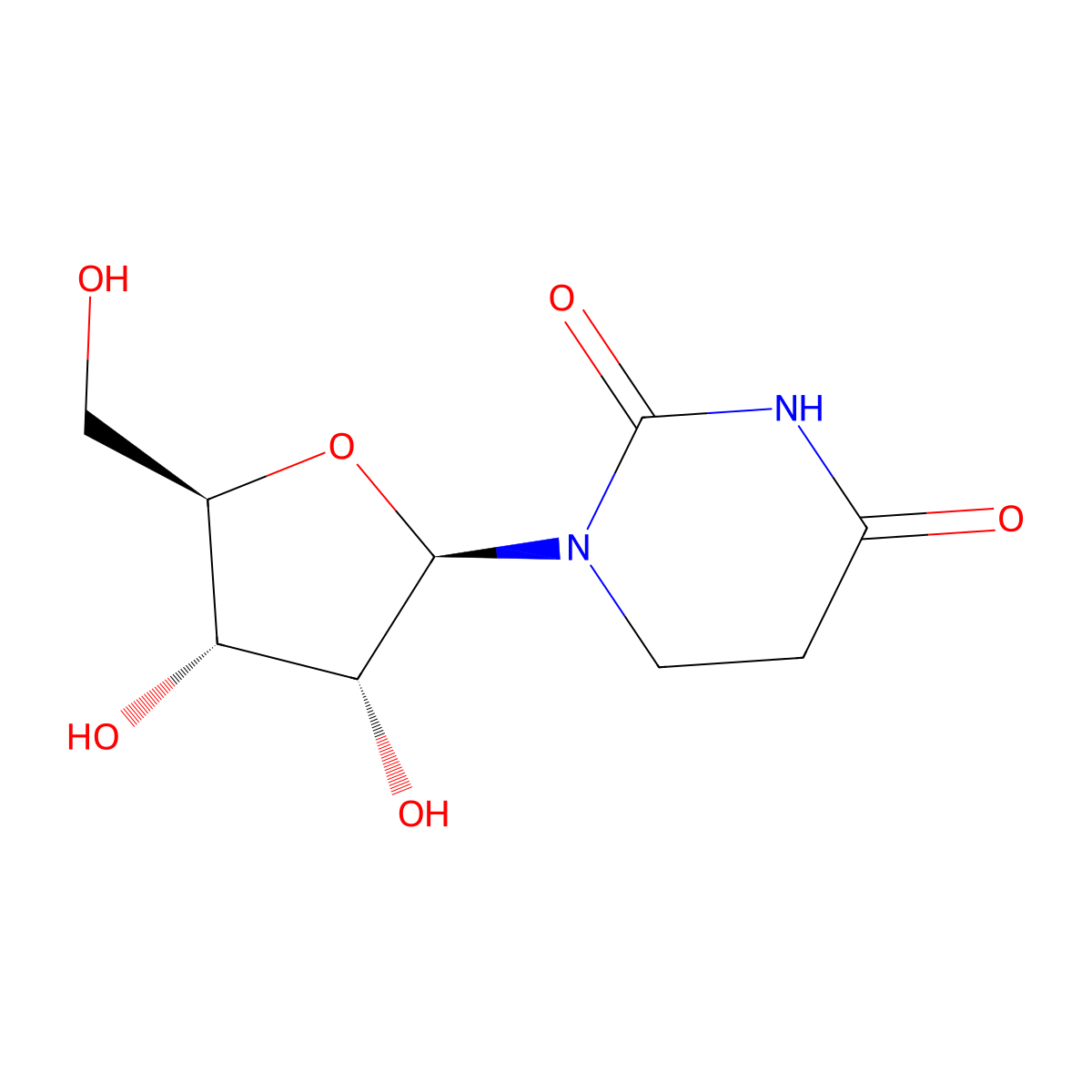 Dihydrouridine molecular structure, CAS 5627-05-4