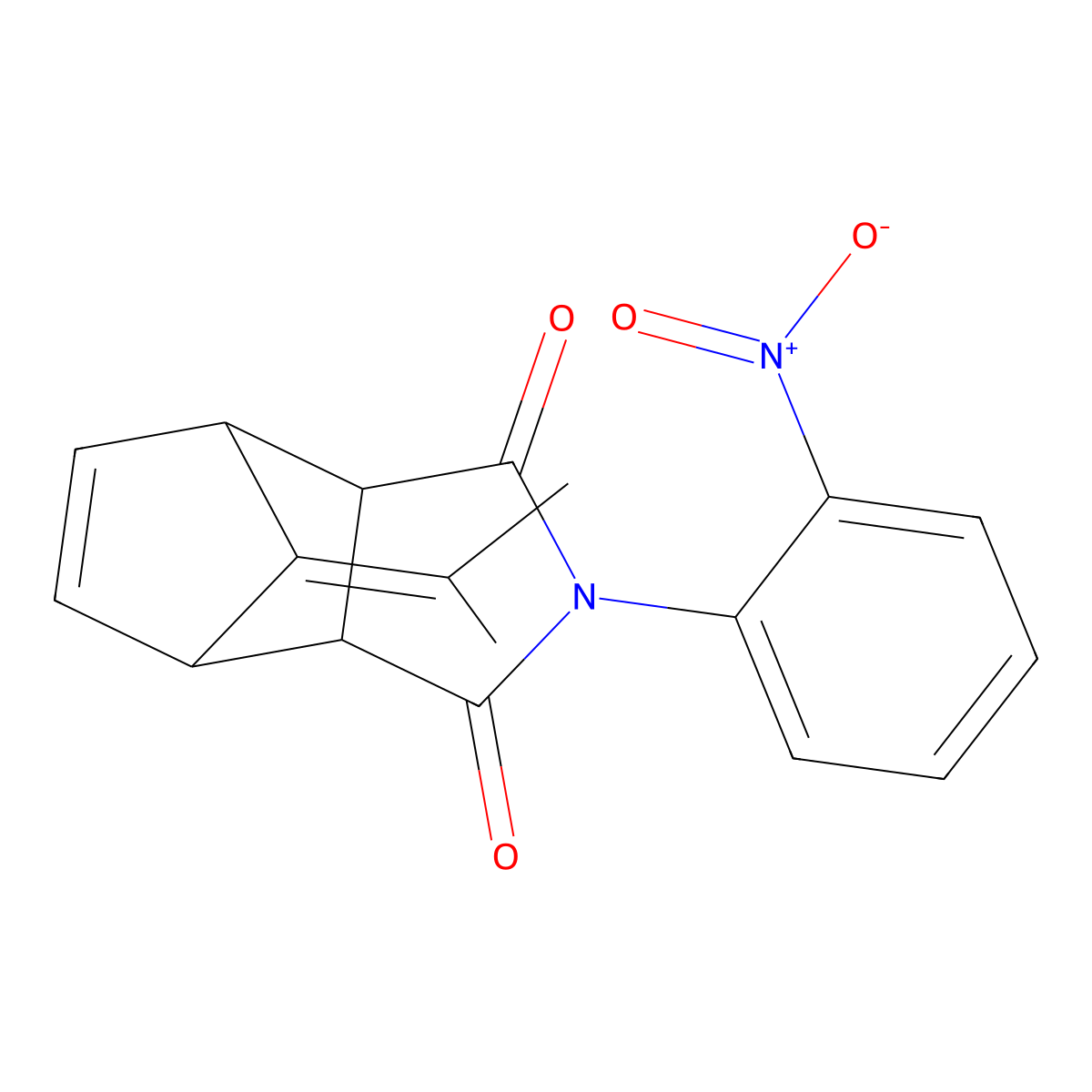 2-(2-nitrophenyl)-8-(propan-2-ylidene)-3a,4,7,7a-tetrahydro-1H-4,7-methanoisoindole-1,3(2H)-dione molecular structure, CAS 5627-31-6