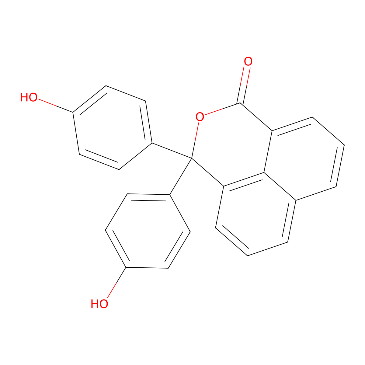 3,3-Bis(4-hydroxyphenyl)benzo[de]isochromen-1(3H)-one molecular structure, CAS 5627-39-4