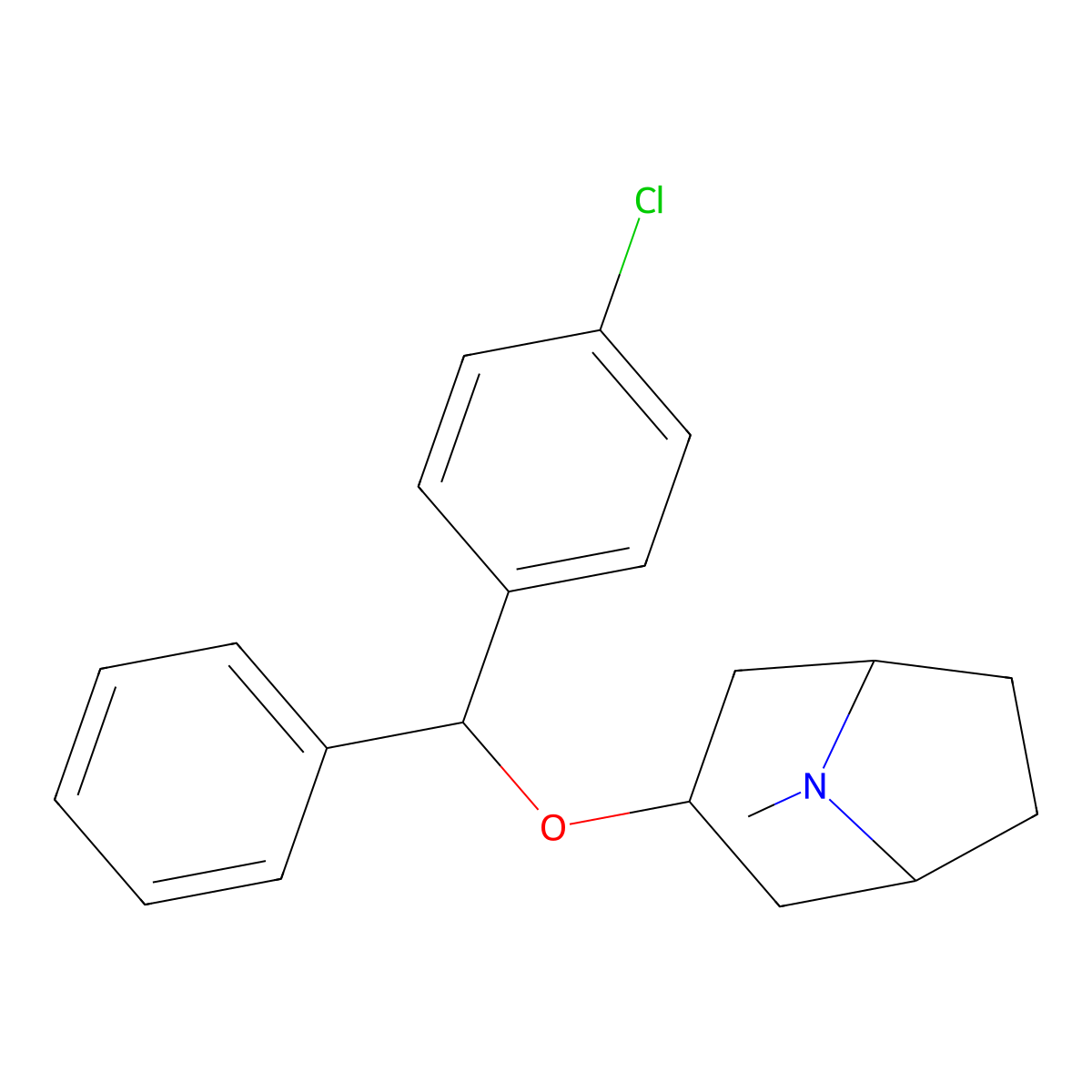 Clobenztropine molecular structure, CAS 5627-46-3