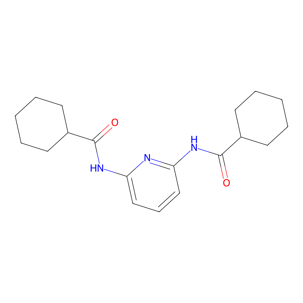 N,N'-pyridine-2,6-diyldicyclohexanecarboxamide molecular structure, CAS 5627-53-2