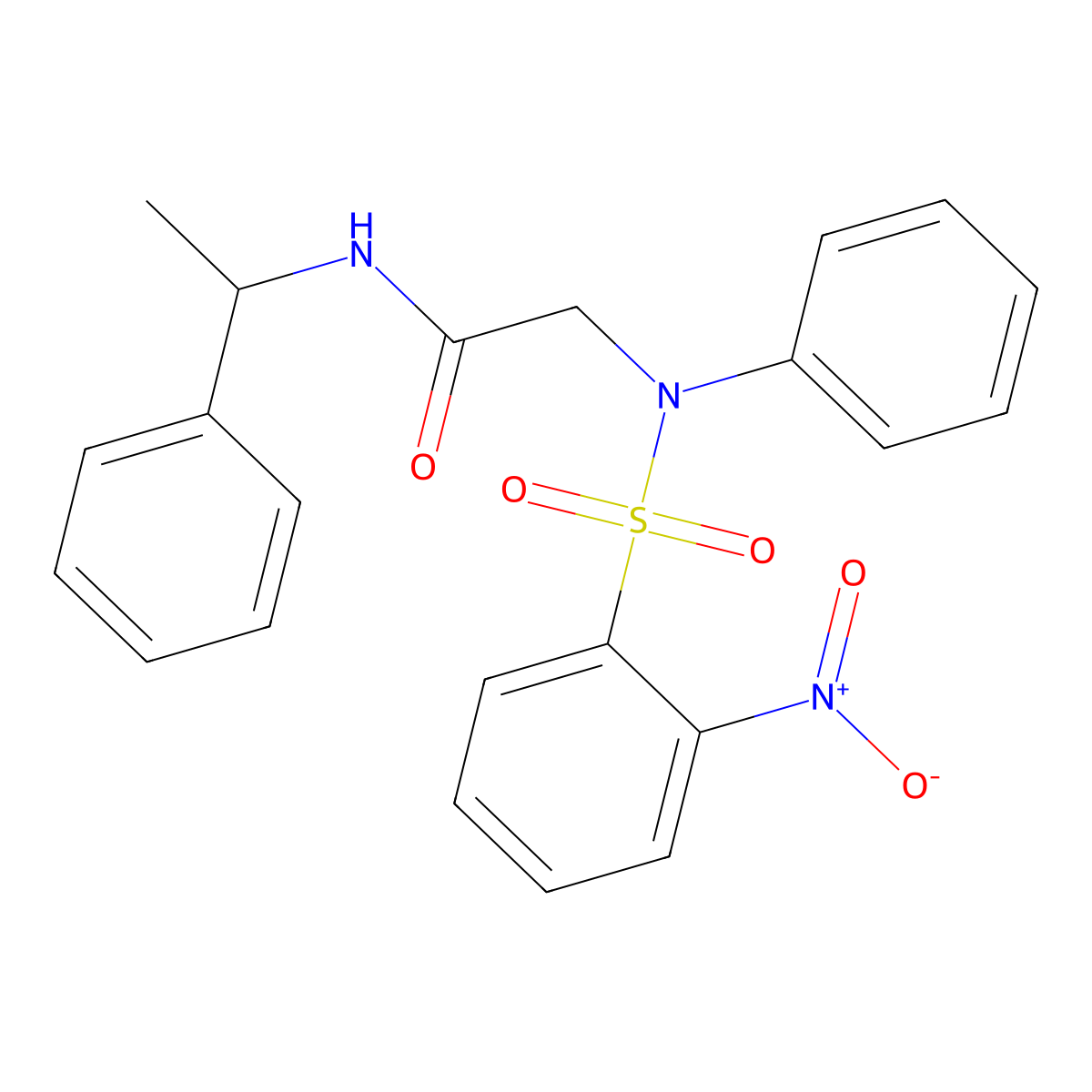 2-(N-(2-nitrophenyl)sulfonylanilino)-N-(1-phenylethyl)acetamide molecular structure, CAS 5627-86-1