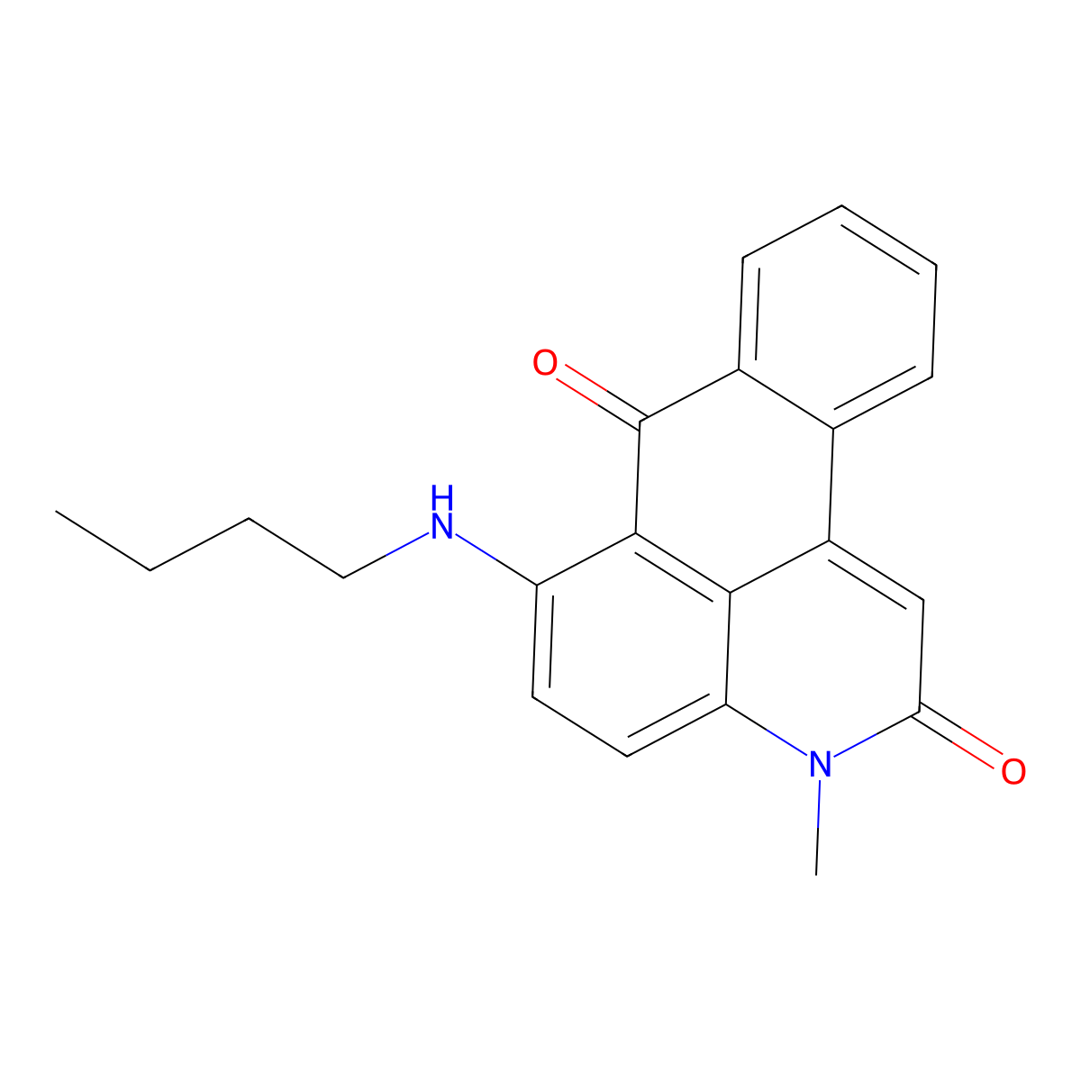 6-(butylamino)-3-methyl-3H-naphtho[1,2,3-de]quinoline-2,7-dione molecular structure, CAS 5627-91-8