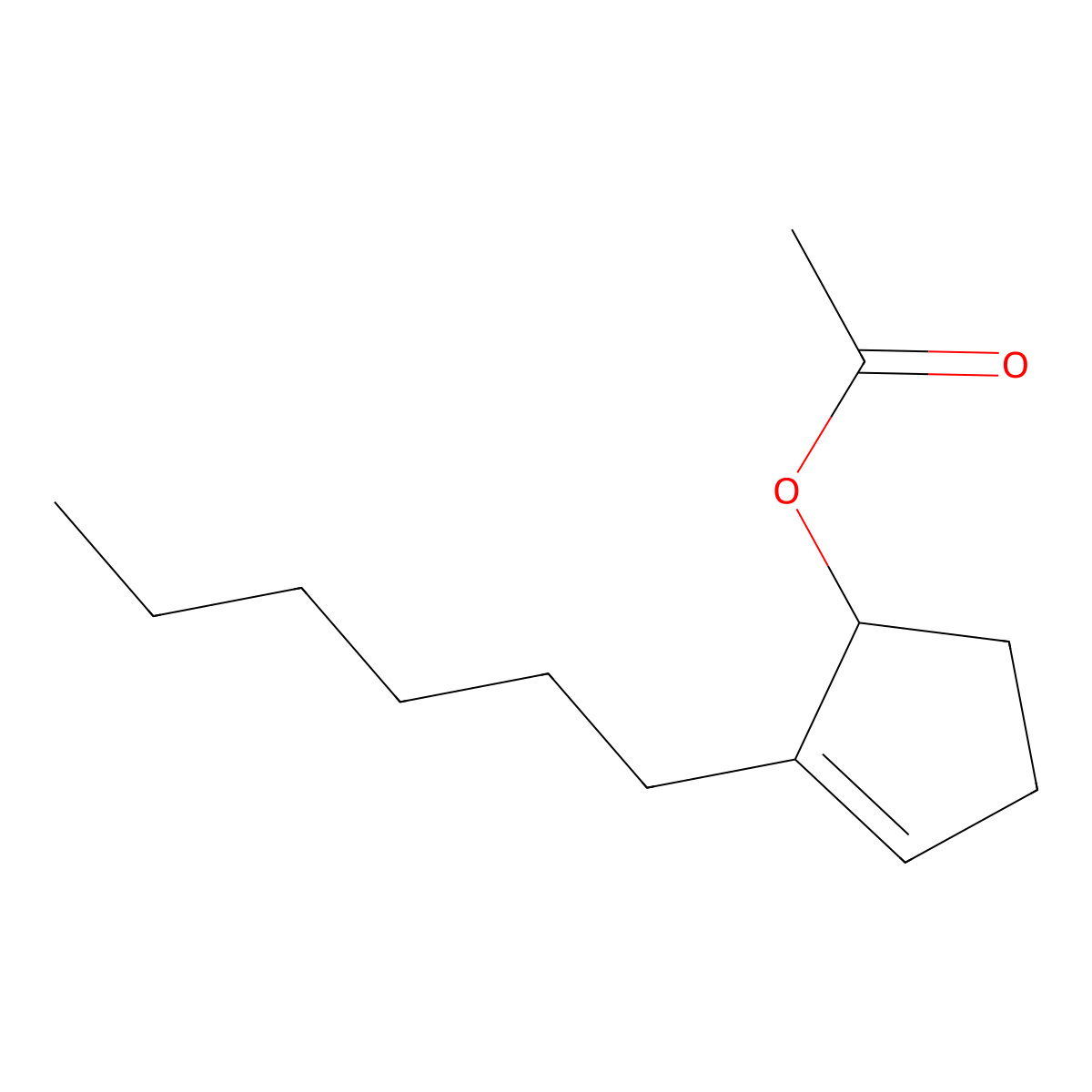 2-Hexylcyclopent-2-enyl acetate molecular structure, CAS 56277-00-0