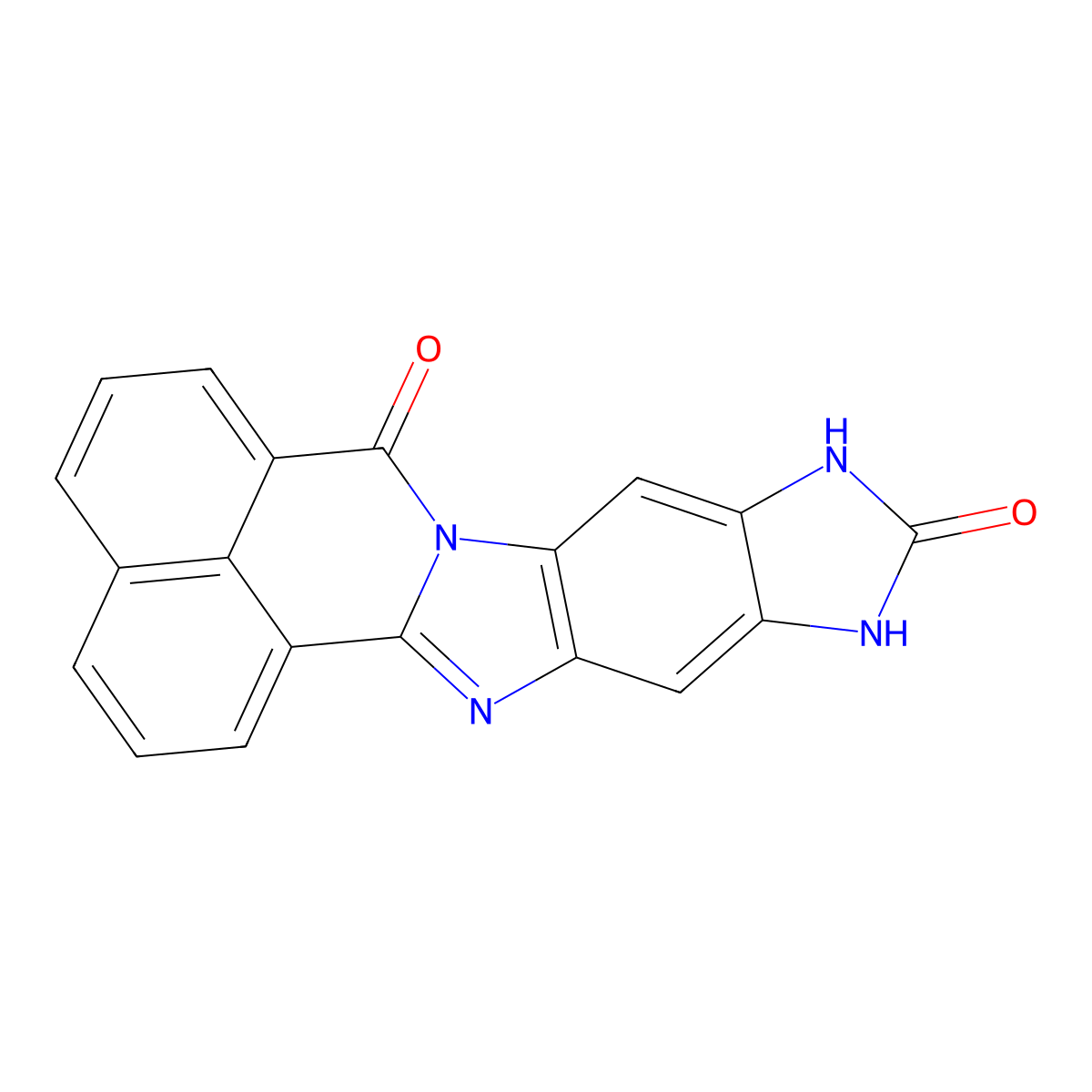 7H,11H-Benz[de]imidazo[4',5':5,6]benzimidazo[2,1-a]isoquinoline-7,11-dione, 10,12-dihydro- molecular structure, CAS 56279-27-7