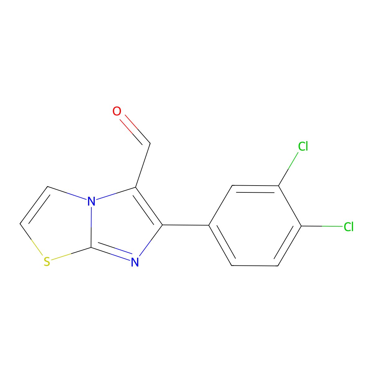 6-(3,4-Dichlorophenyl)imidazo[2,1-b][1,3]thiazole-5-carbaldehyde molecular structure, CAS 562792-65-8