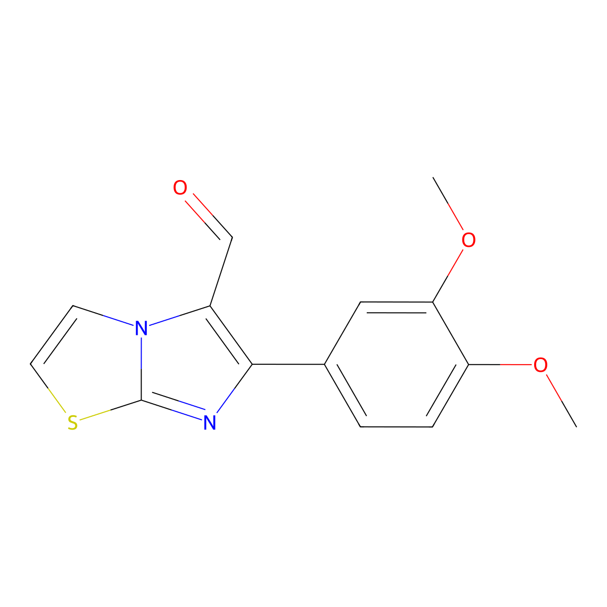 6-(3,4-Dimethoxyphenyl)imidazo[2,1-b]thiazole-5-carbaldehyde molecular structure, CAS 562792-76-1