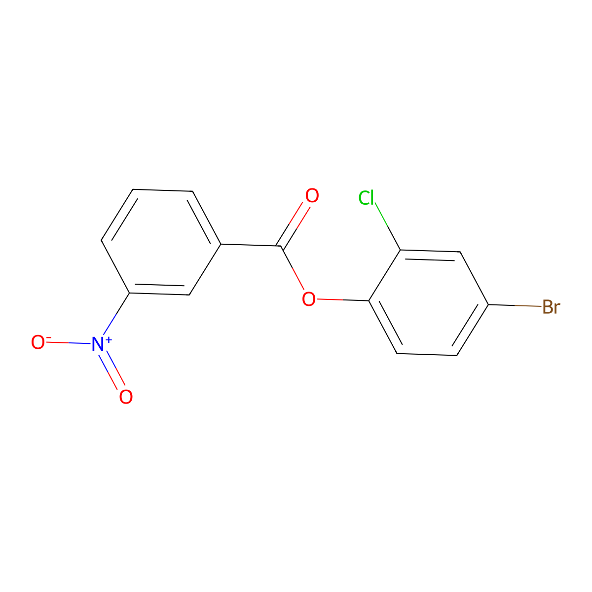 4-Bromo-2-chlorophenyl 3-nitrobenzoate molecular structure, CAS 562798-61-2