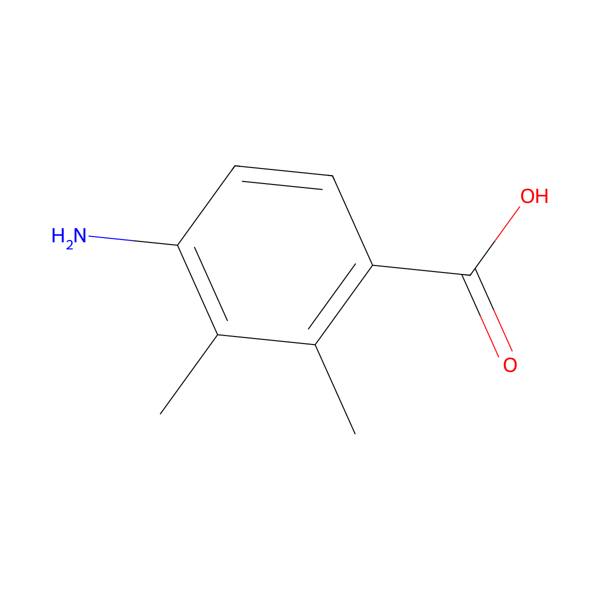 4-Amino-2,3-dimethylbenzoic acid molecular structure, CAS 5628-44-4