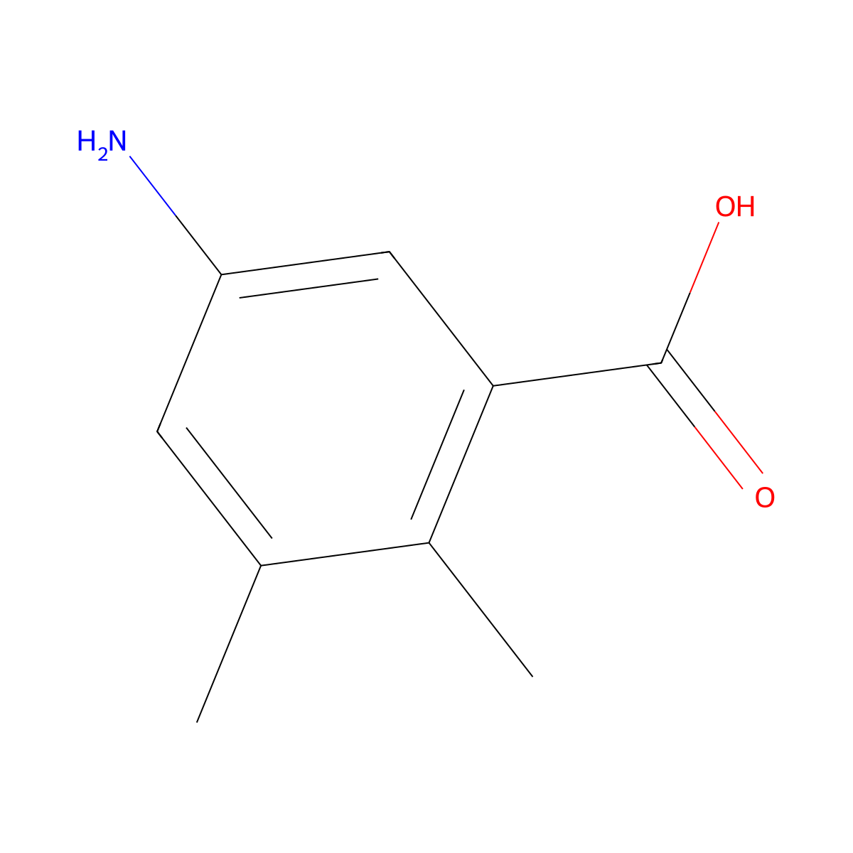 Methyl 2-methyl-5-aminobenzoic acid molecular structure, CAS 5628-46-6