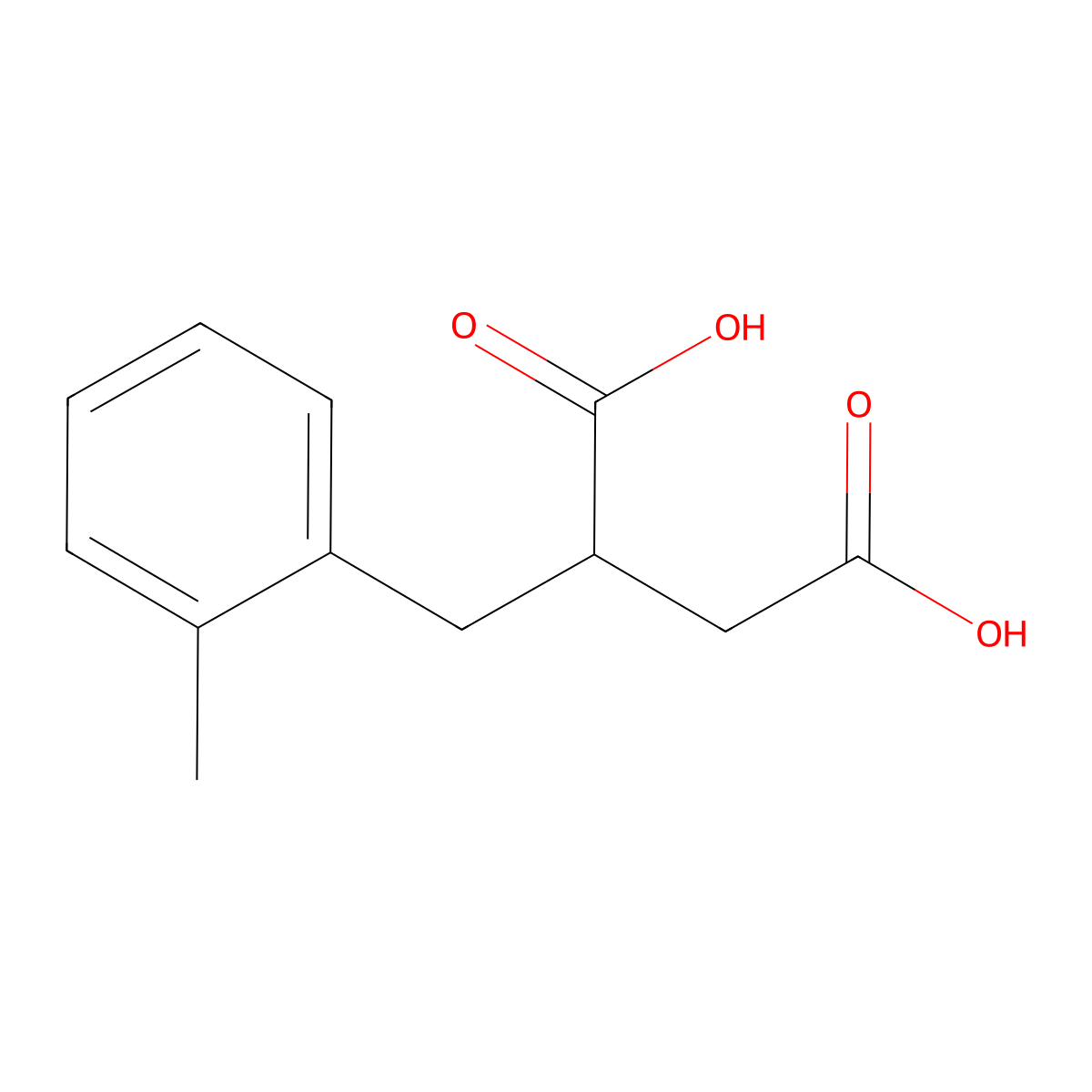 2-[(2-Methylphenyl)methyl]butanedioic acid molecular structure, CAS 5628-49-9