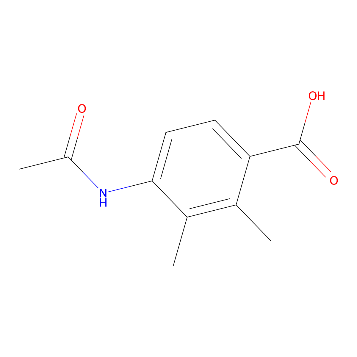 4-Acetamido-2,3-dimethylbenzoic acid molecular structure, CAS 5628-50-2