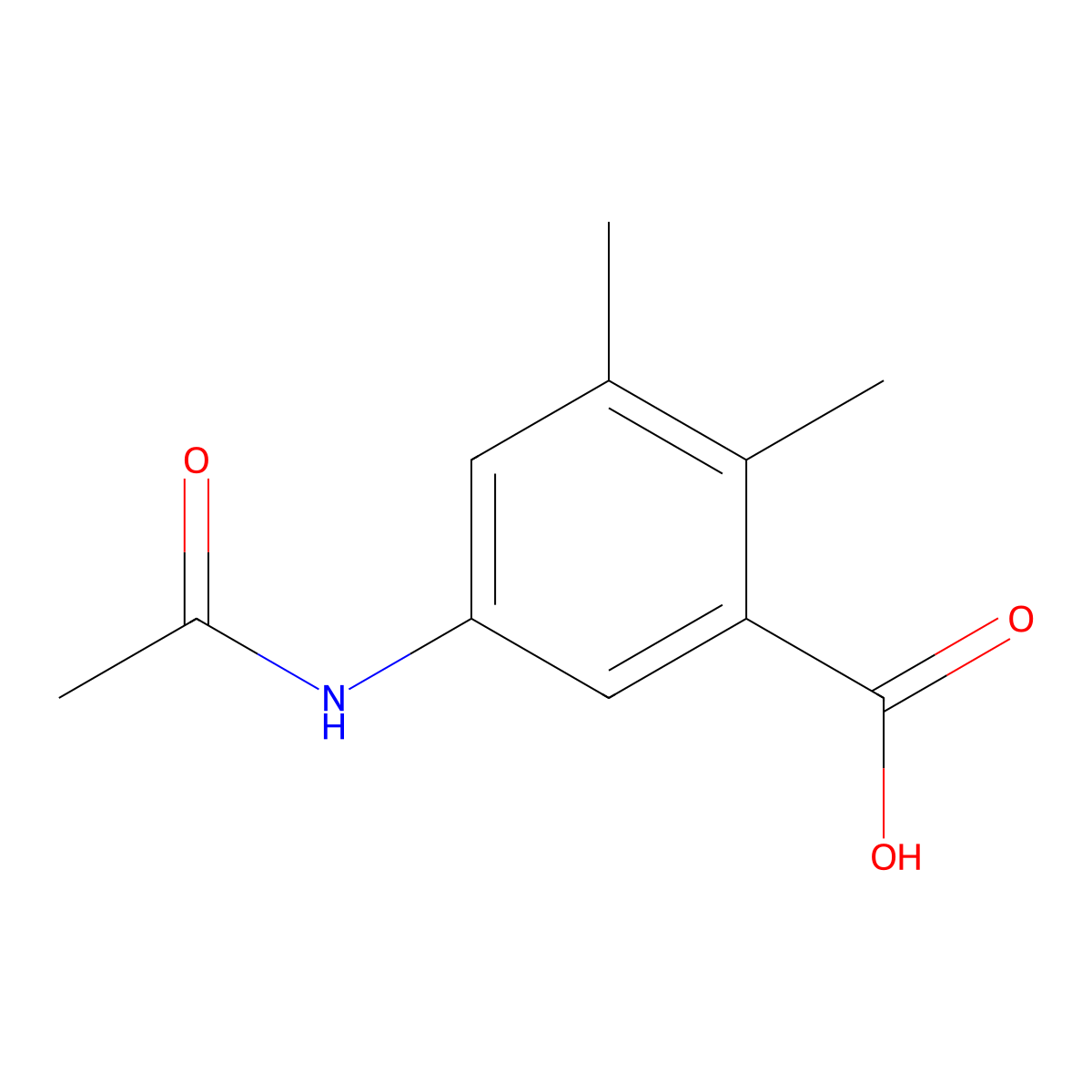5-Acetamido-2,3-dimethylbenzoic acid molecular structure, CAS 5628-52-4