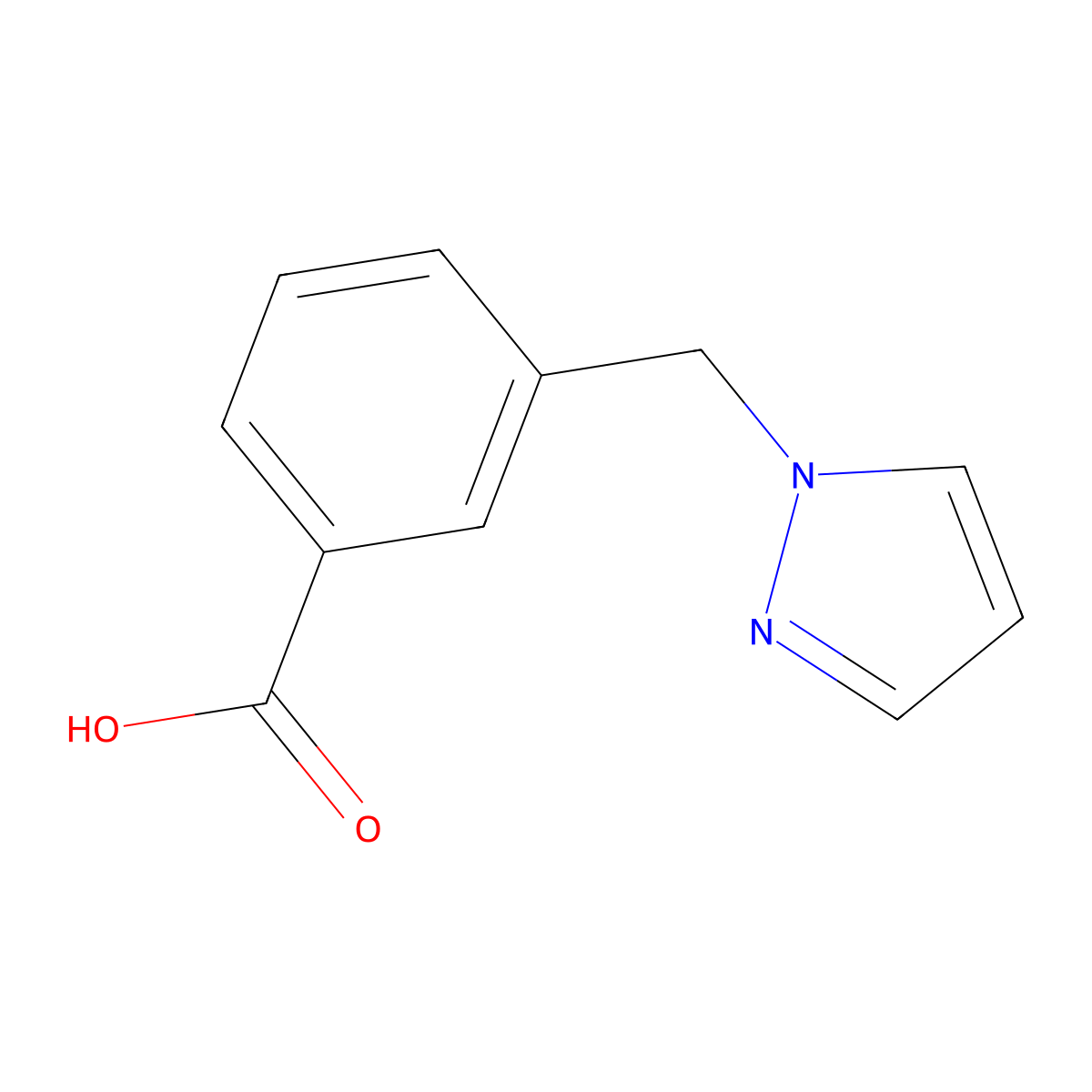 3-(1H-pyrazol-1-ylmethyl)benzoic acid molecular structure, CAS 562803-68-3