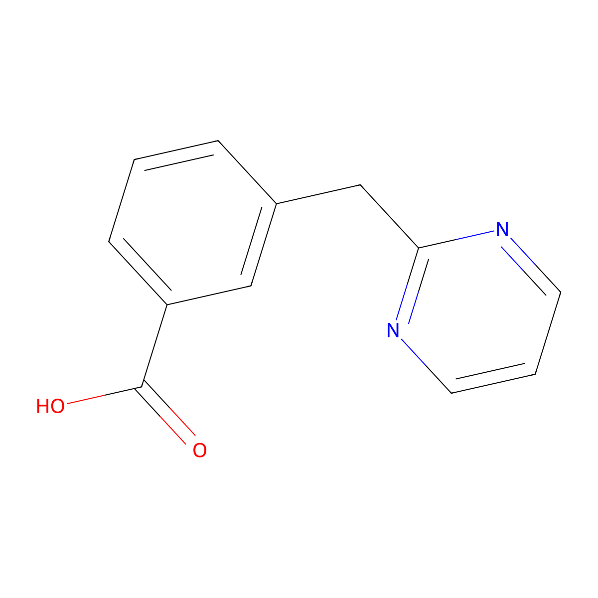 3-(2-Pyrimidinylmethyl)benzoic acid molecular structure, CAS 562803-69-4