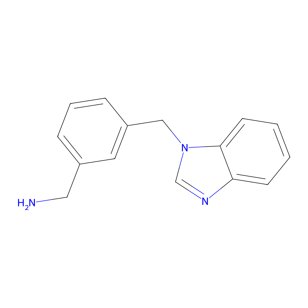 {3-[(1H-1,3-benzodiazol-1-yl)methyl]phenyl}methanamine molecular structure, CAS 562803-75-2