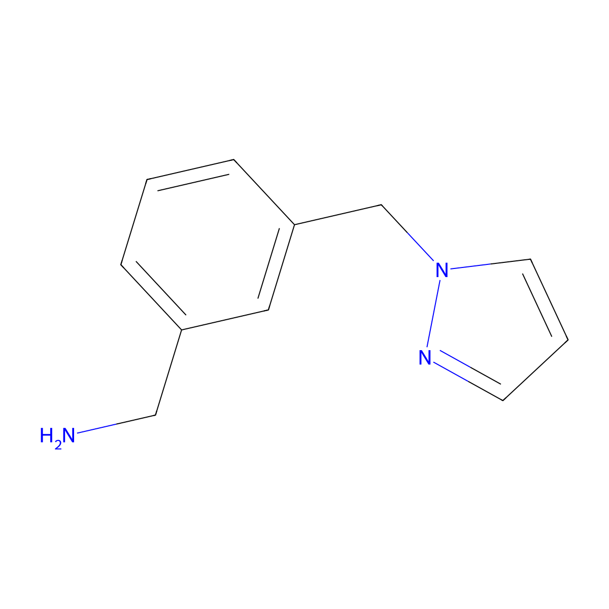 (3-((1H-Pyrazol-1-yl)methyl)phenyl)methanamine molecular structure, CAS 562803-76-3