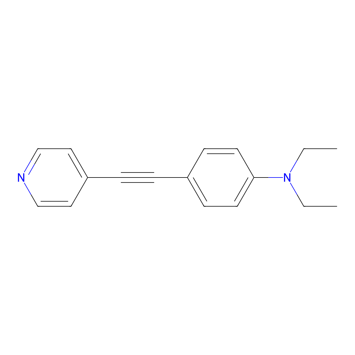 Benzenamine, N,N-diethyl-4-(4-pyridinylethynyl)- molecular structure, CAS 562813-17-6