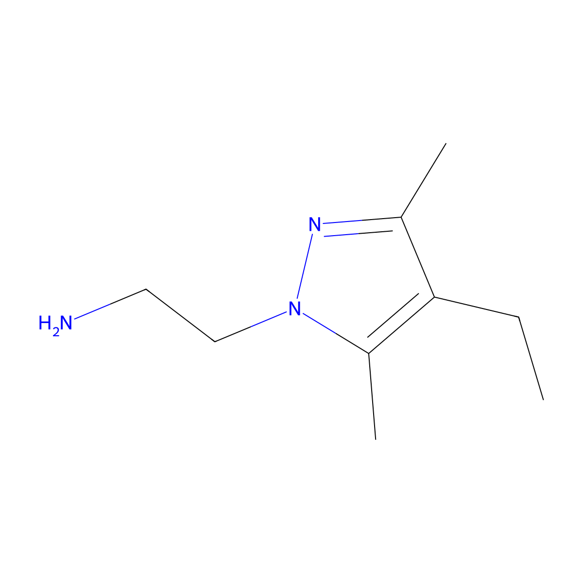 2-(4-Ethyl-3,5-dimethyl-1H-pyrazol-1-YL)ethanamine molecular structure, CAS 562815-62-7