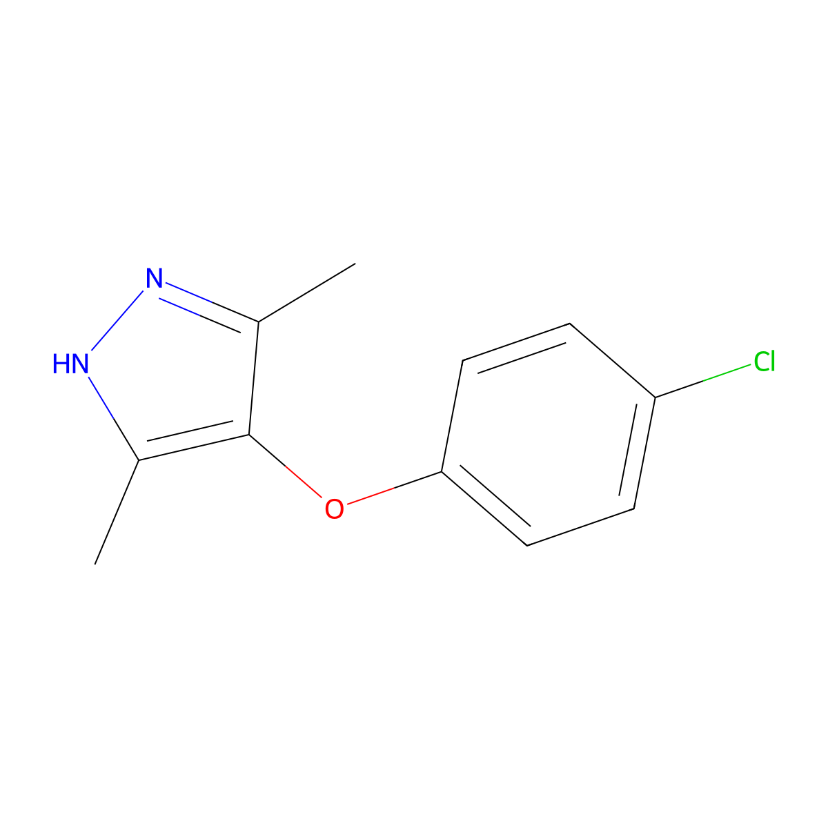 4-(4-chlorophenoxy)-3,5-dimethyl-1H-pyrazole molecular structure, CAS 562817-22-5
