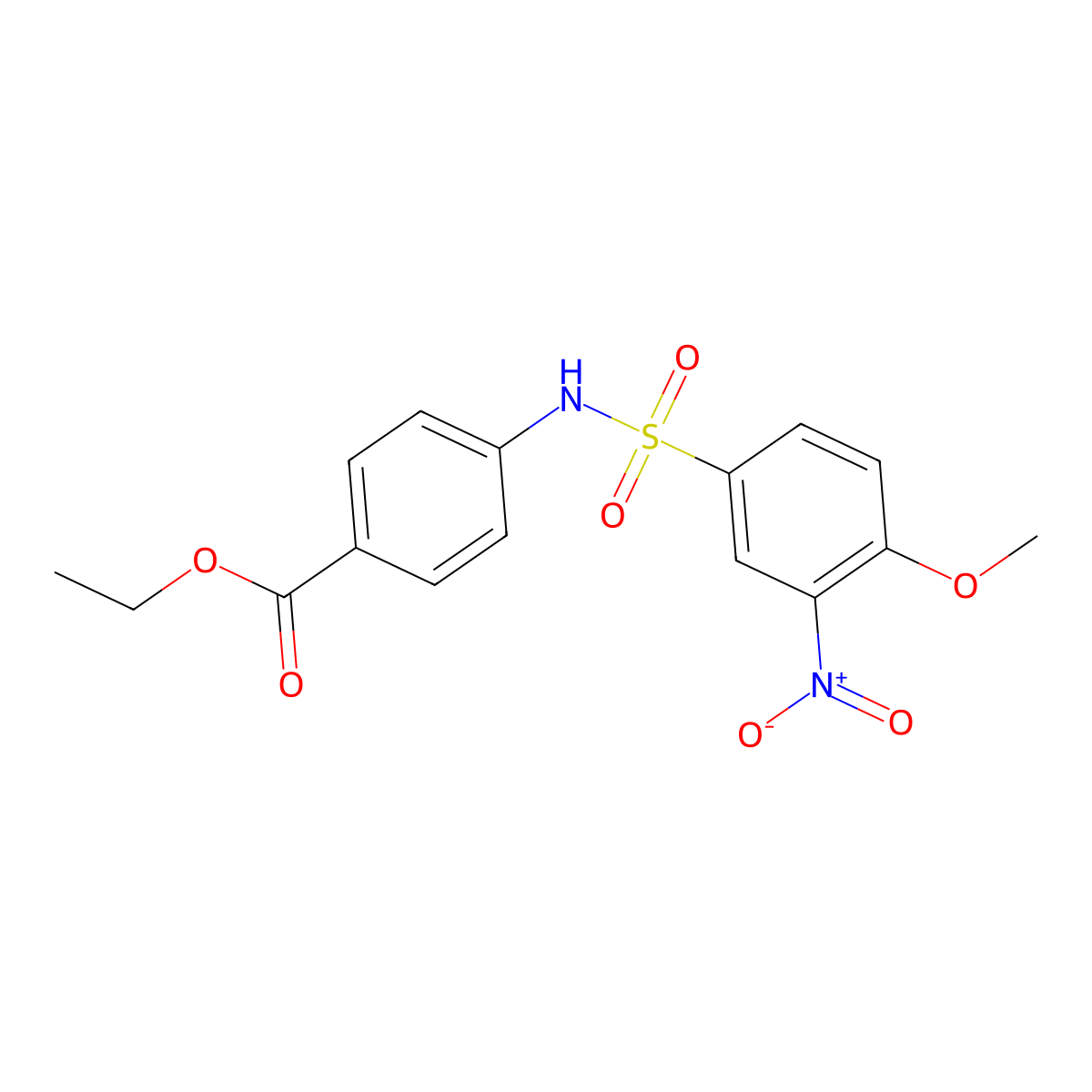 Ethyl 4-{[(4-methoxy-3-nitrophenyl)sulfonyl]amino}benzoate molecular structure, CAS 562819-56-1
