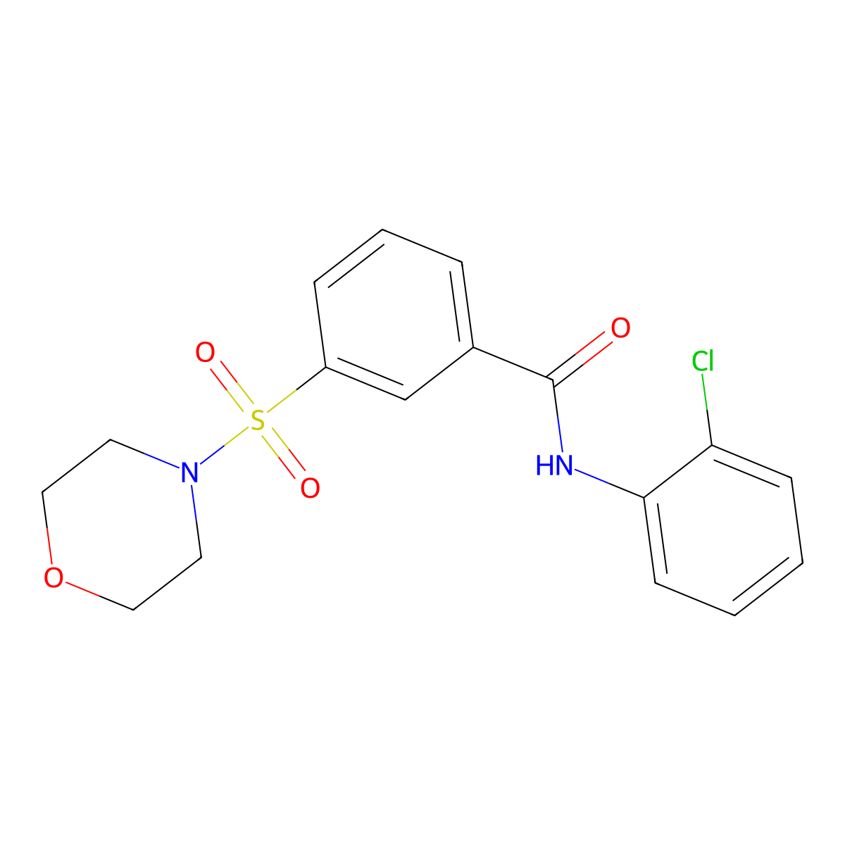 N-(2-chlorophenyl)-3-(morpholinosulfonyl)benzamide molecular structure, CAS 562821-23-2
