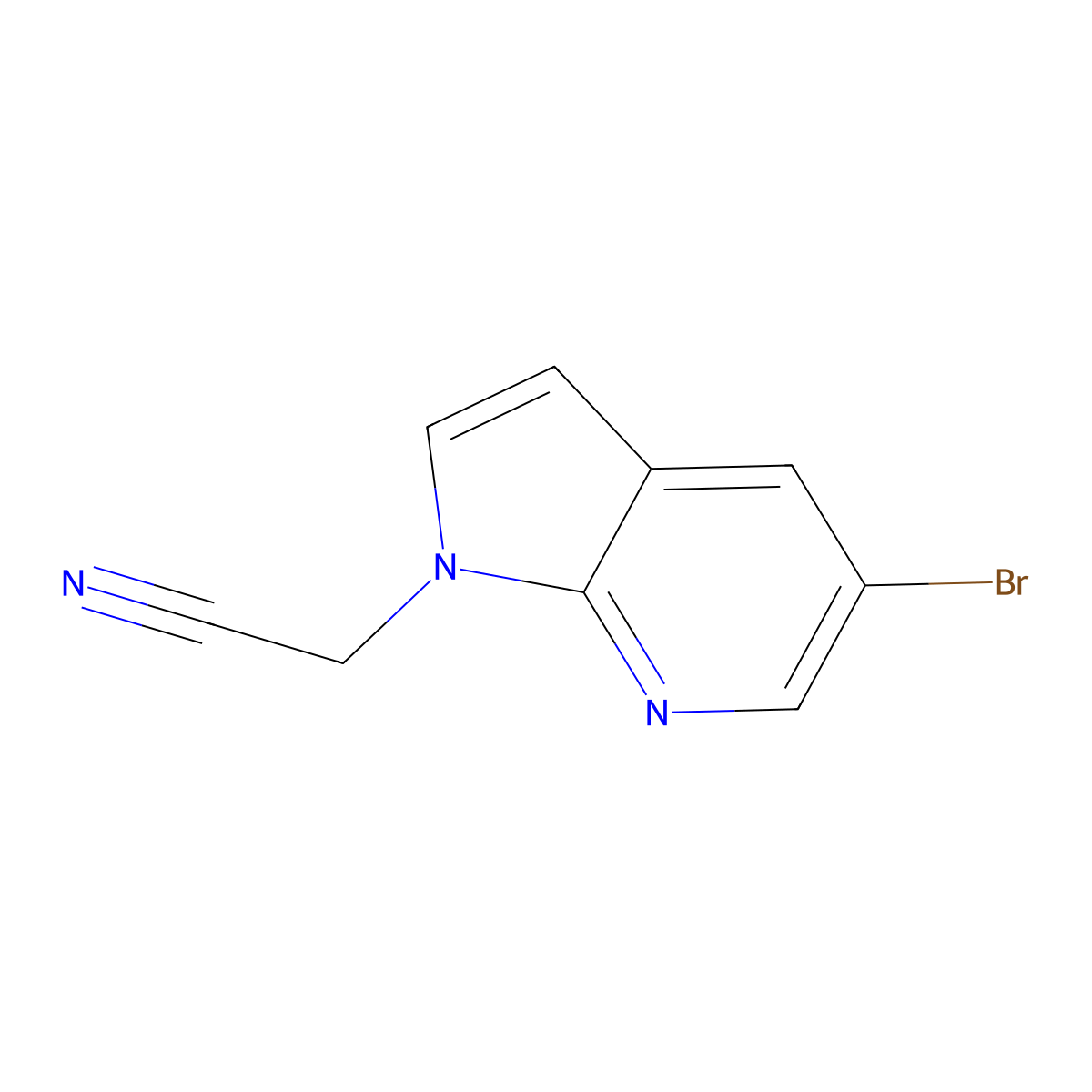 1H-Pyrrolo[2,3-b]pyridine-1-acetonitrile, 5-bromo- molecular structure, CAS 562823-31-8