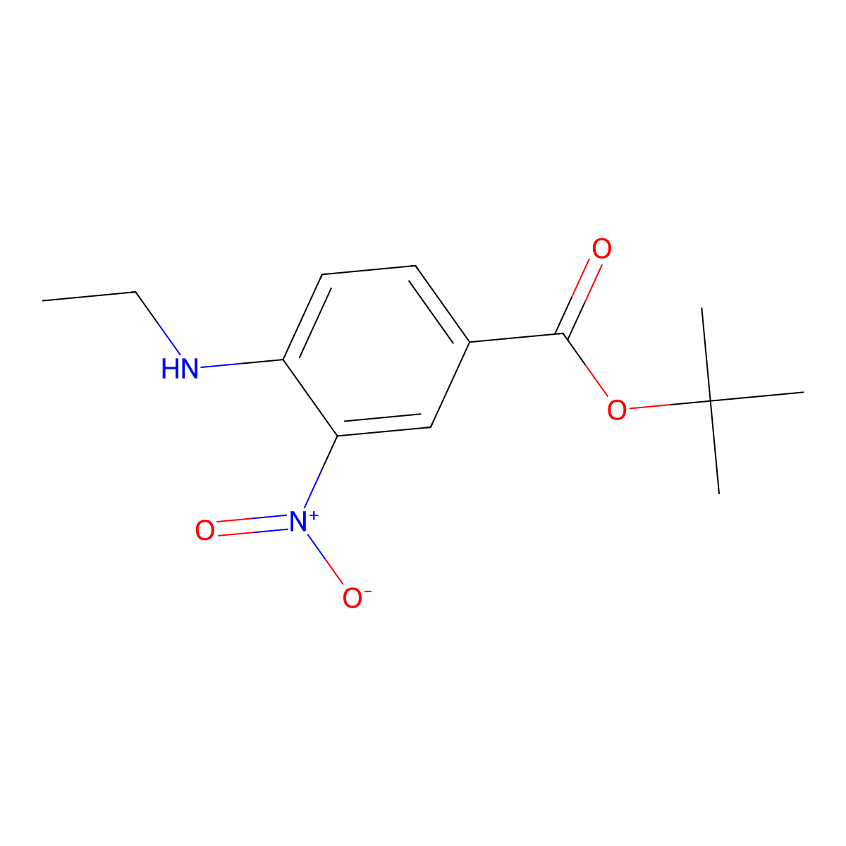 Tert-butyl 4-(ethylamino)-3-nitrobenzoate molecular structure, CAS 562825-88-1