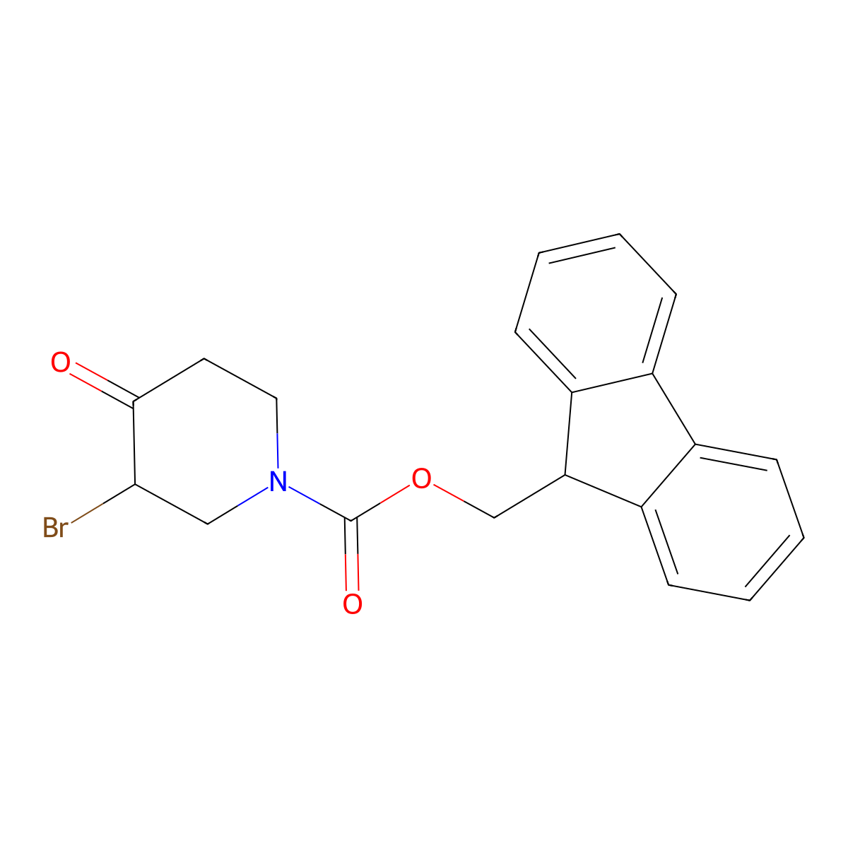(9H-Fluoren-9-yl)methyl 3-bromo-4-oxopiperidine-1-carboxylate molecular structure, CAS 562827-16-1