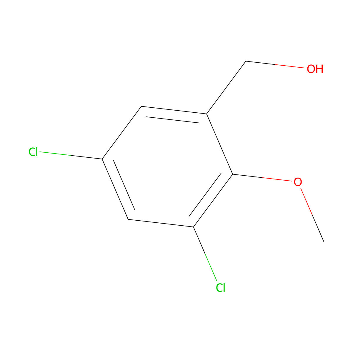 3,5-Dichloro-2-methoxybenzenemethanol molecular structure, CAS 562840-53-3
