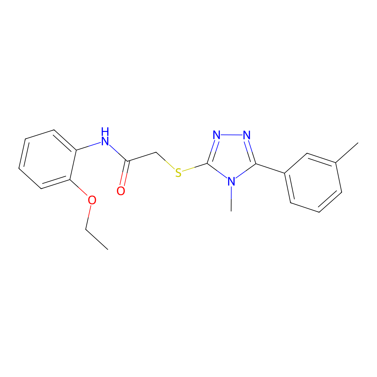 N-(2-ethoxyphenyl)-2-[[4-methyl-5-(3-methylphenyl)-1,2,4-triazol-3-yl]sulfanyl]acetamide molecular structure, CAS 562848-45-7
