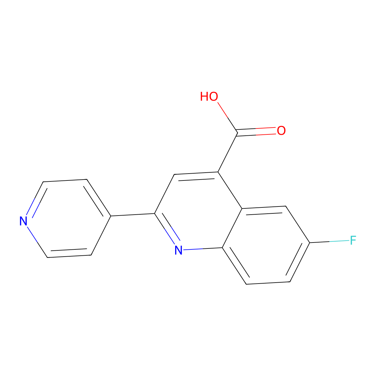 6-Fluoro-2-(pyridin-4-yl)quinoline-4-carboxylic acid molecular structure, CAS 562849-42-7