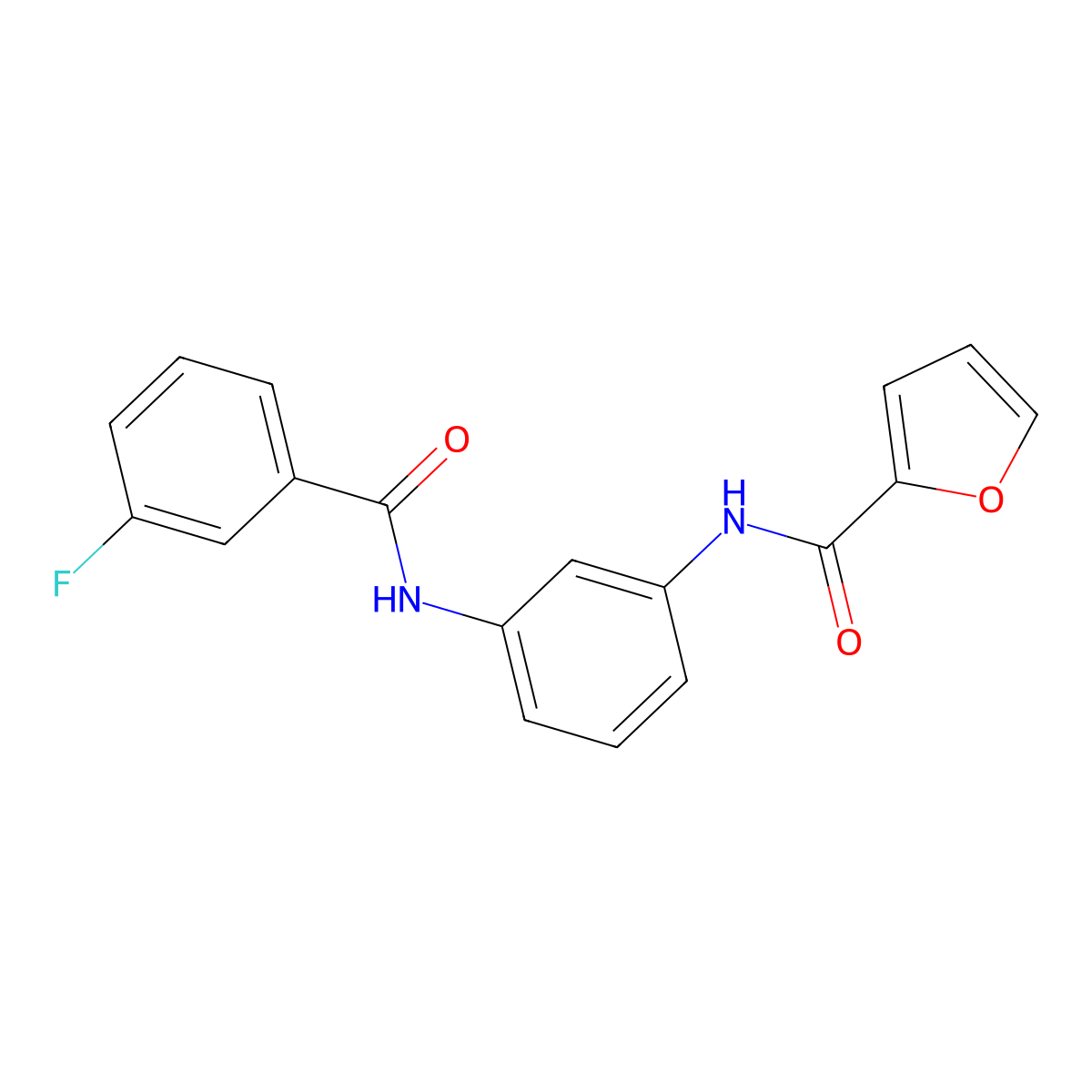 N-{3-[(3-fluorobenzoyl)amino]phenyl}-2-furamide molecular structure, CAS 562850-17-3